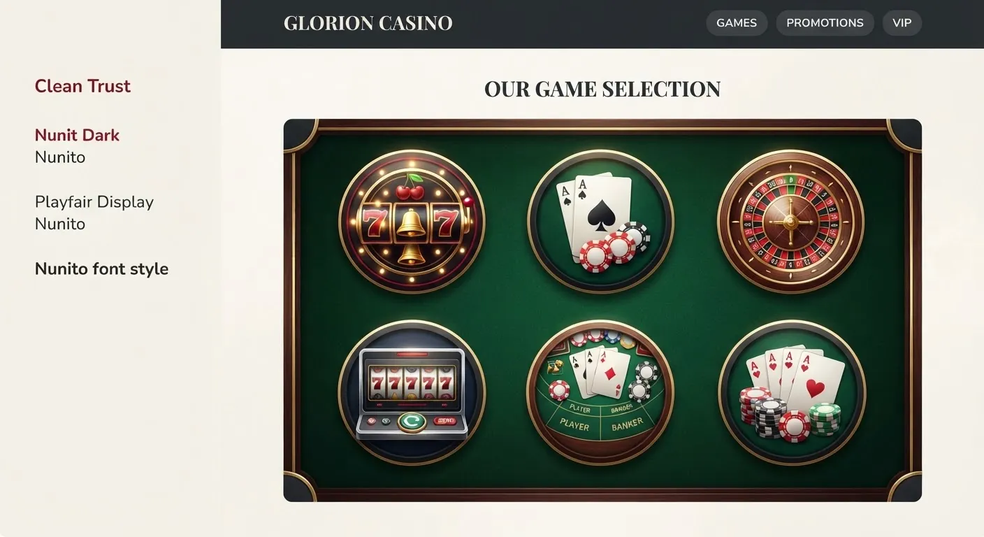 Kolekcja gier slotowych i stołowych w Glorion Casino